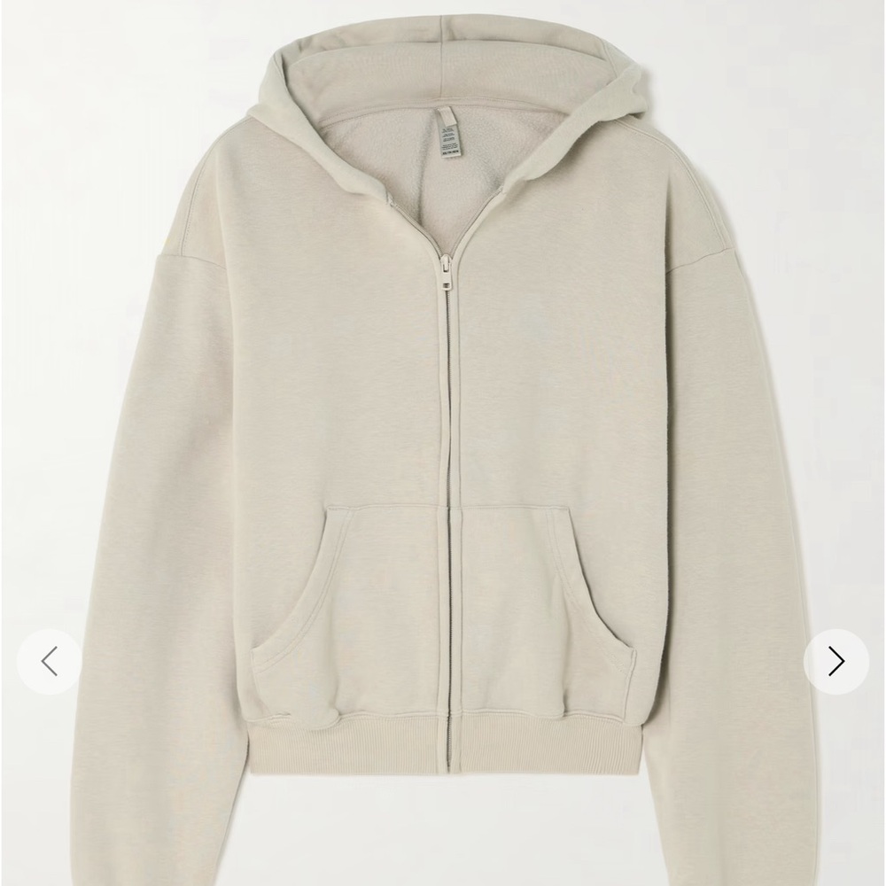 Skims Cotton Fleece Zip Up Hoodie - Size Small Skims Hoodie